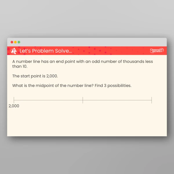 An image of the Number Line to 10,000 Teaching PPT Resource