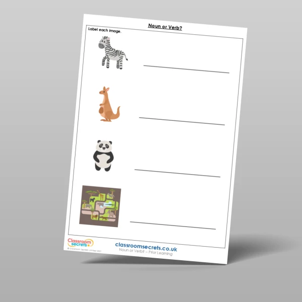 An image of the Noun or Verb? Prior Learning Resource