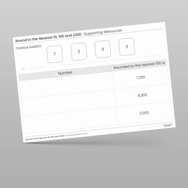 An image of the Round to the Nearest 10, 100 and 1,000 Tutor Supporting Resource Resource