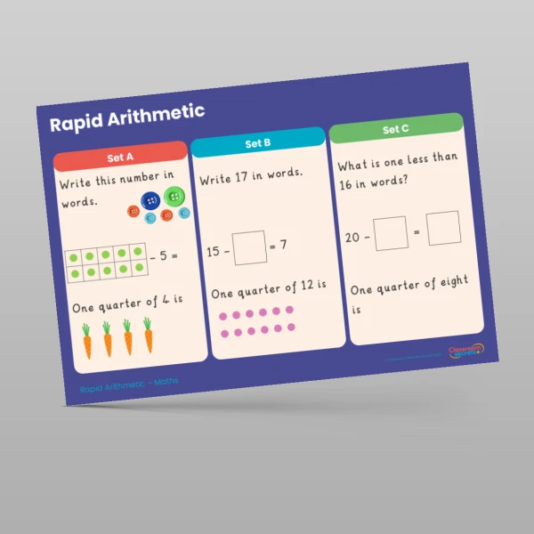 An image of the Spring 2 Week 6 Rapid Arithmetic Resource