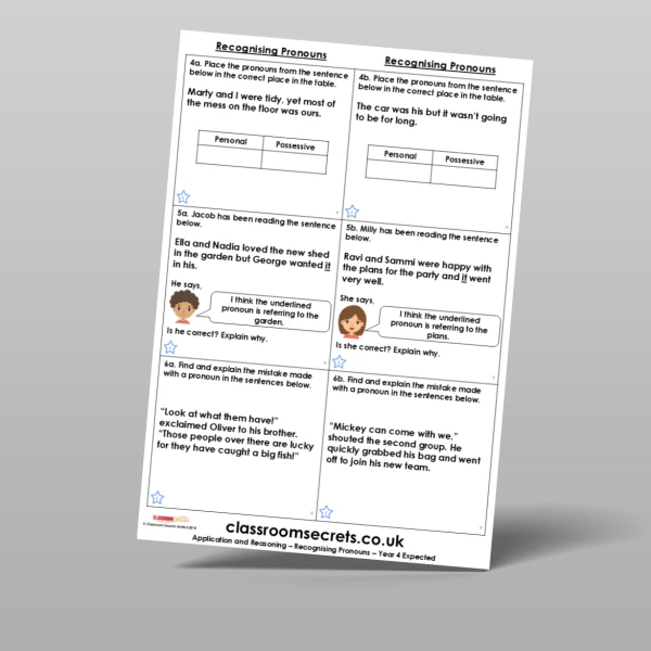 An image of the Recognising Pronouns Application and Reasoning Resource