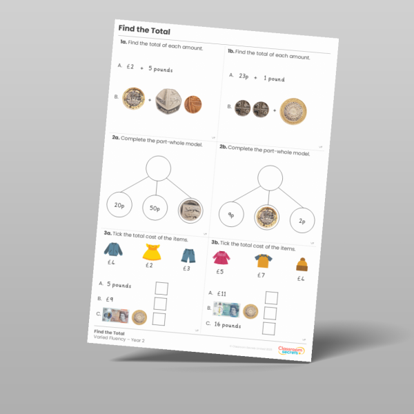 Year 2 Find The Total Varied Fluency 2 Resource | Classroom Secrets
