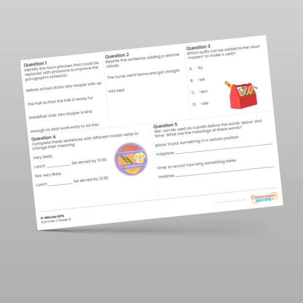 An image of the 5-Minute GPS Summer 2 Week 6 Resource