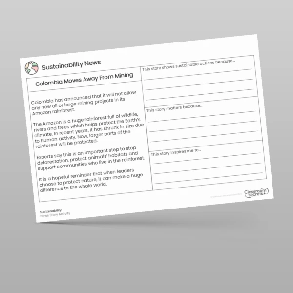 An image of the Sustainable News Activity Resource