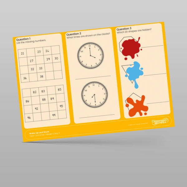 An image of the Summer 1 Week 4 Wake Up and Work Resource