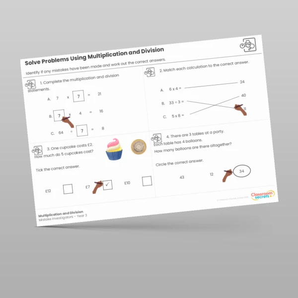 An image of the Multiplication and Division Mistake Investigators Resource