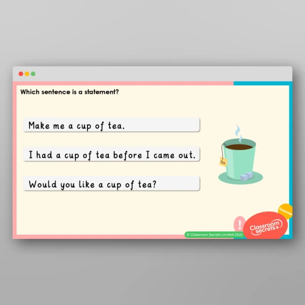 An image of the Consolidation of Sentence Types 2 Teaching PPT Resource