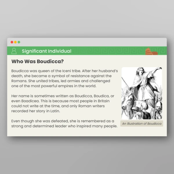 An image of the Lesson 3: Who Was Boudicca? PPT Resource