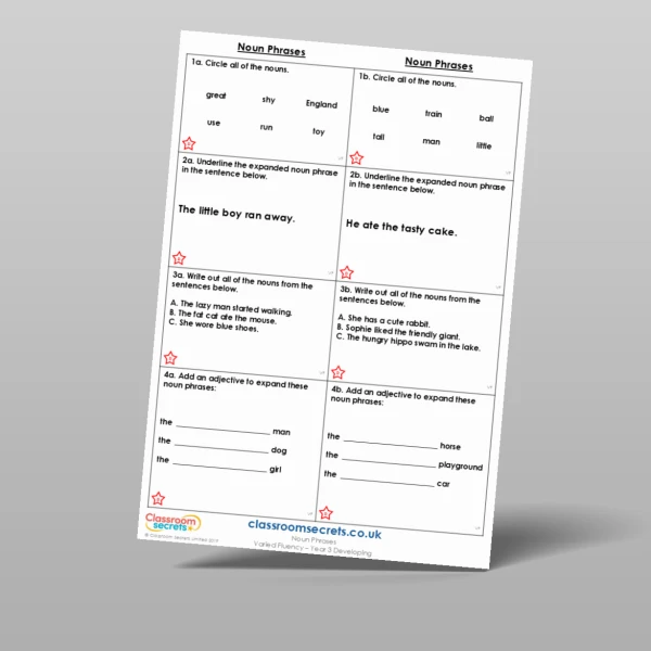 An image of the Free Noun Phrases Varied Fluency Resource