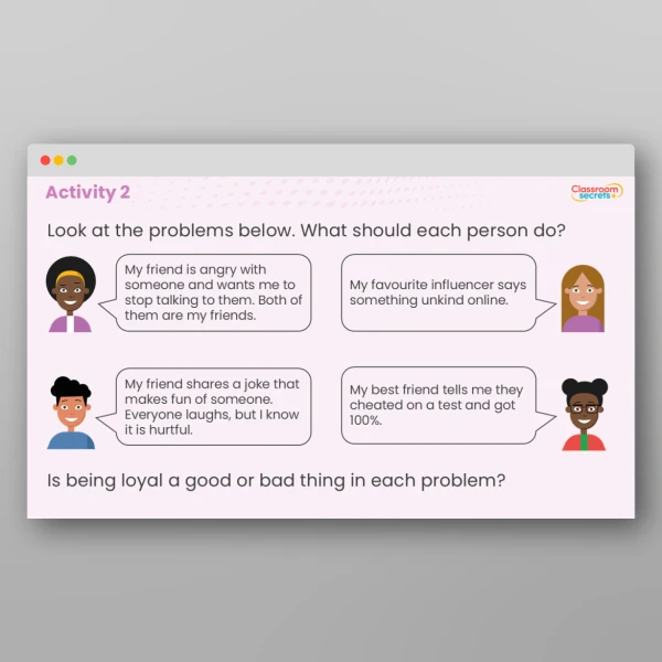 An image of the UKS2 Values - Loyalty Resource