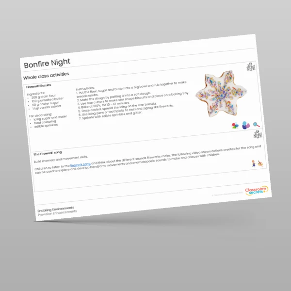 An image of the Bonfire Night Provision Enhancements Resource