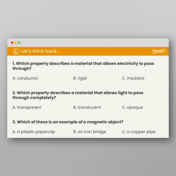 An image of the Lesson 1: What Makes Materials Different? Resource