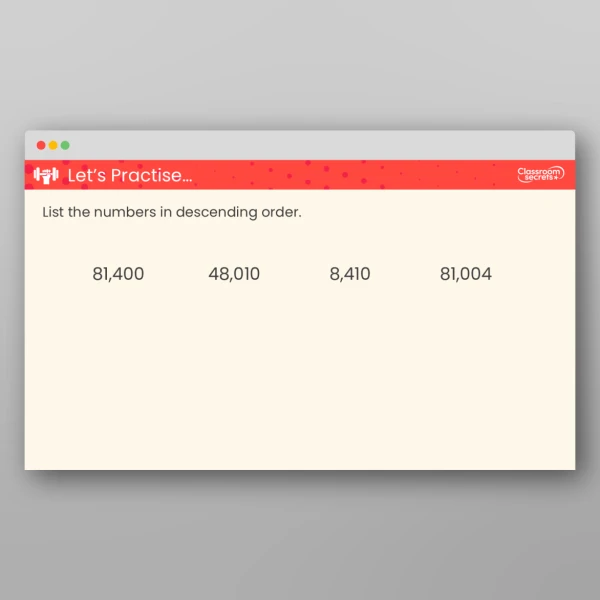 An image of the Compare and Order Numbers to 100,000 Teaching PPT Resource