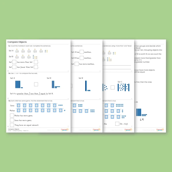 An image of the Compare Objects Varied Fluency Resource