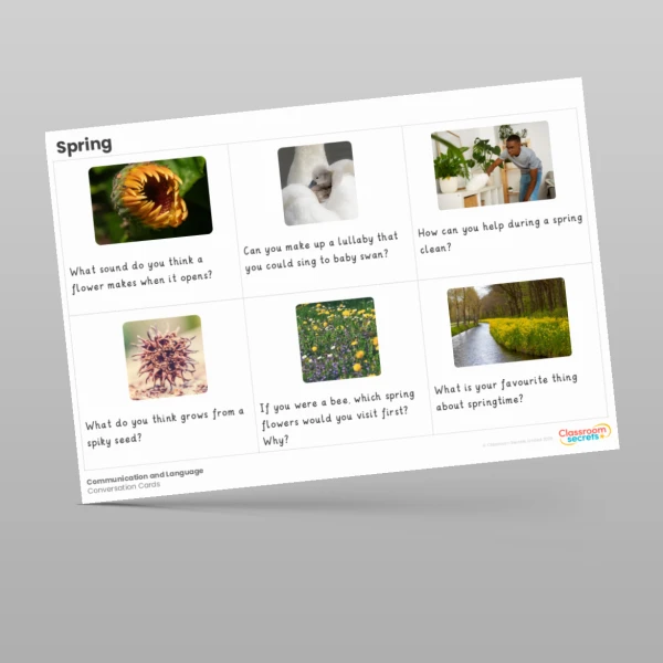 An image of the Spring Conversation Cards Resource