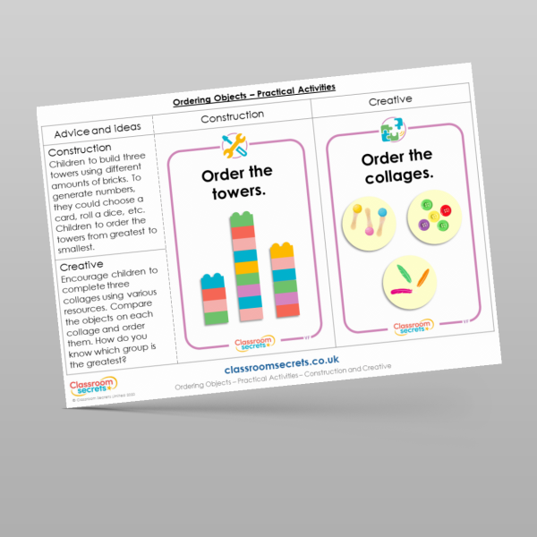 Ordering Objects Practical Activities Resource | Classroom Secrets