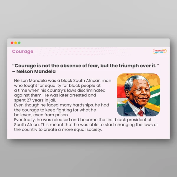 An image of the Values Resource - Courage Resource