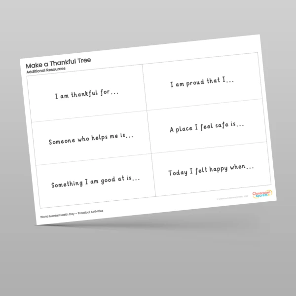 An image of the World Mental Health Day Practical Activities Resource
