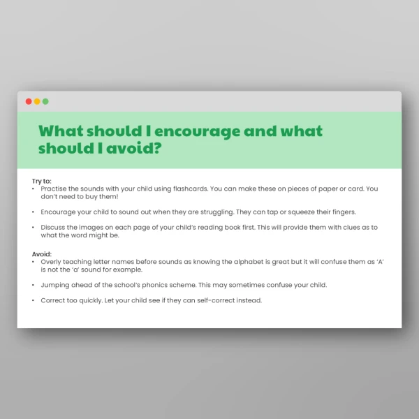 An image of the Phonics Information for Parents PPT Resource