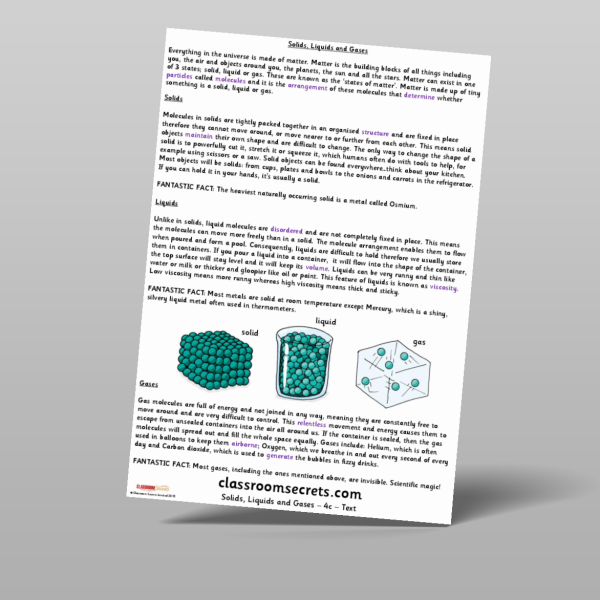 KS2 Solids Liquids And Gases Sapphire Guided Reading Pack Resource ...