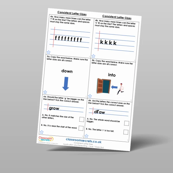An image of the Consistent Letter Sizes Application and Reasoning Resource