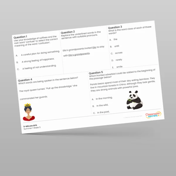 An image of the 5-Minute GPS Summer 1 Week 5 Resource