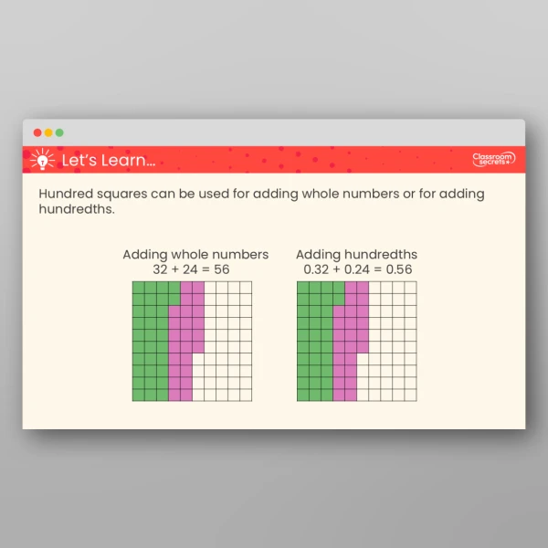 An image of the Use Known Facts to Add and Subtract Decimals within 1 Teaching PPT Resource