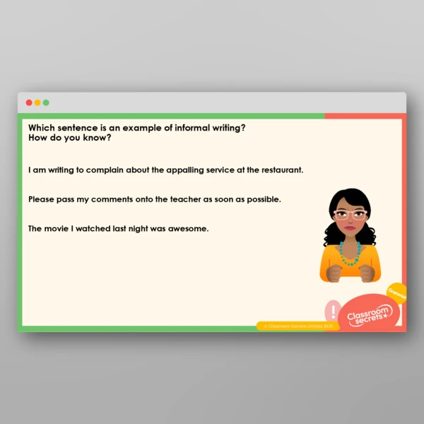 An image of the Consolidating Formal and Informal Writing Teaching PPT Resource