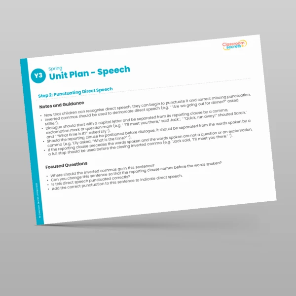 An image of the Speech Unit Plan Resource