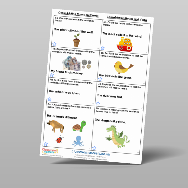 Year 2 Consolidating Nouns And Verbs Varied Fluency Resource ...