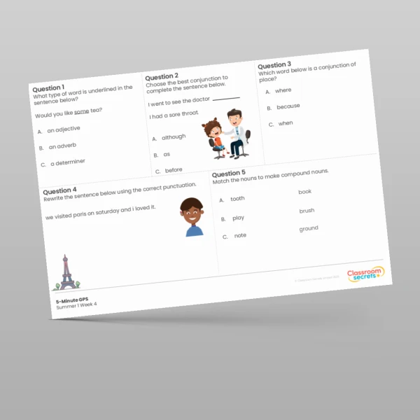 An image of the 5-Minute GPS Summer 1 Week 4 Resource