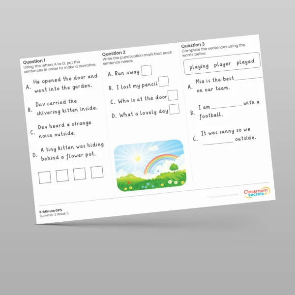 An image of the 5-Minute GPS Summer 2 Week 5 Resource