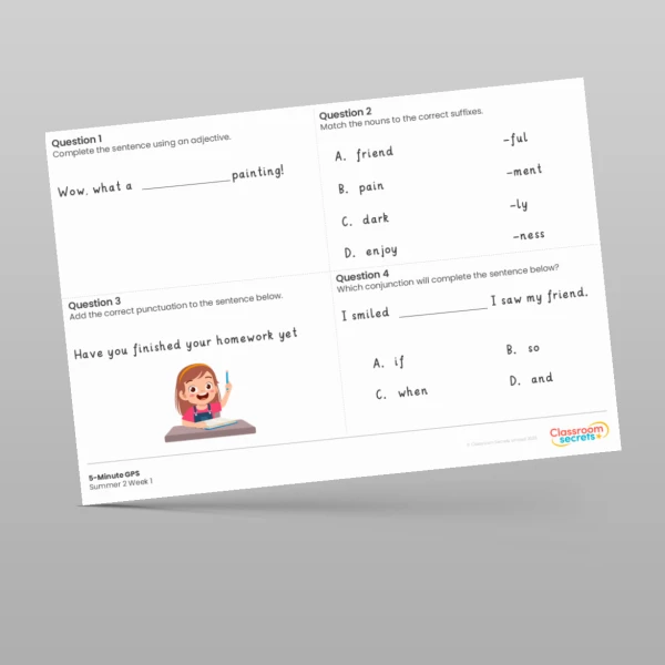 An image of the 5-Minute GPS Summer 2 Week 1 Resource