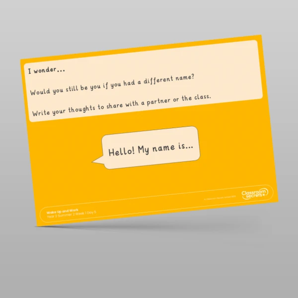 An image of the Summer 2 Week 1 Wake Up and Work Resource