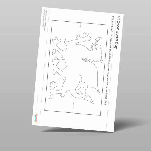 An image of the St Dwynwen's Day I Can Draw and Colour Resource