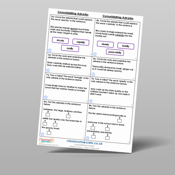 Year 2 Consolidating Adverbs Varied Fluency Resource | Classroom Secrets