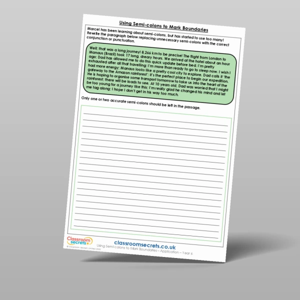 An image of the Using Semi-colons to Mark Boundaries Application Resource