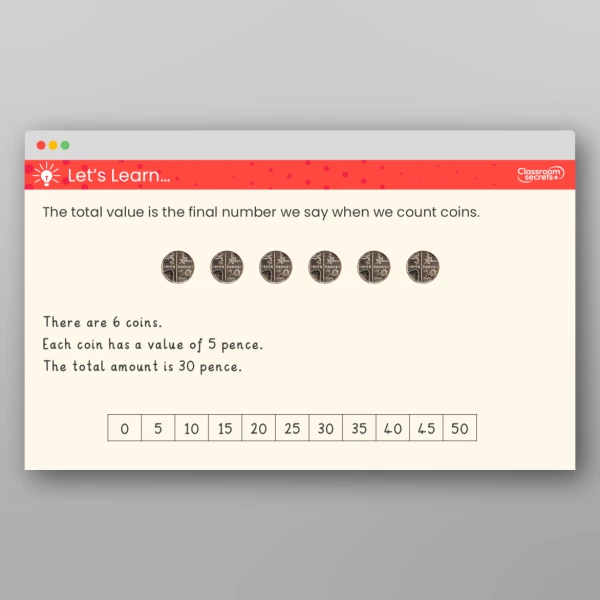 An image of the Count in Coins Teaching PPT Resource