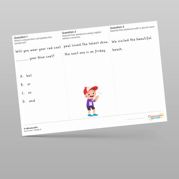 An image of the 5-Minute GPS Summer 1 Week 6 Resource