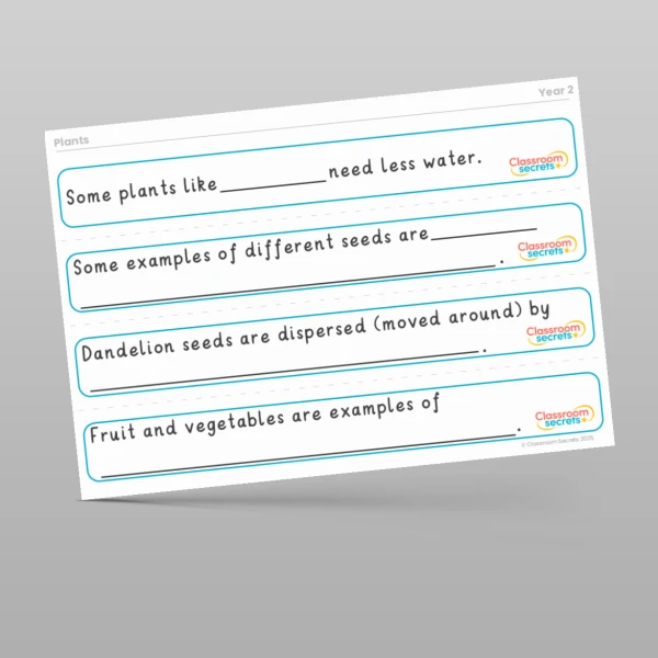 An image of the Plants Stem Sentences Resource