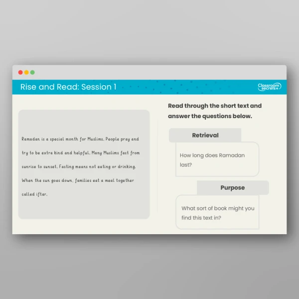 An image of the Rise and Read Ramadan Resource