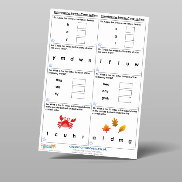 An image of the Introducing Lower-Case Letters Varied Fluency Resource