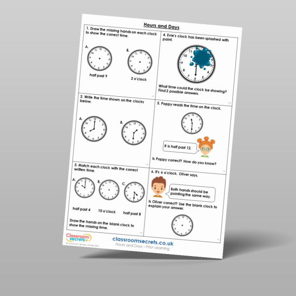 Days Prior Year 2 Hours And Days Prior Learning Resource | Classroom Secrets