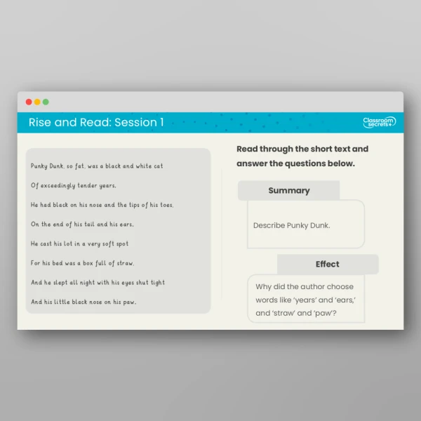 An image of the Rise and Read Set 6 Resource