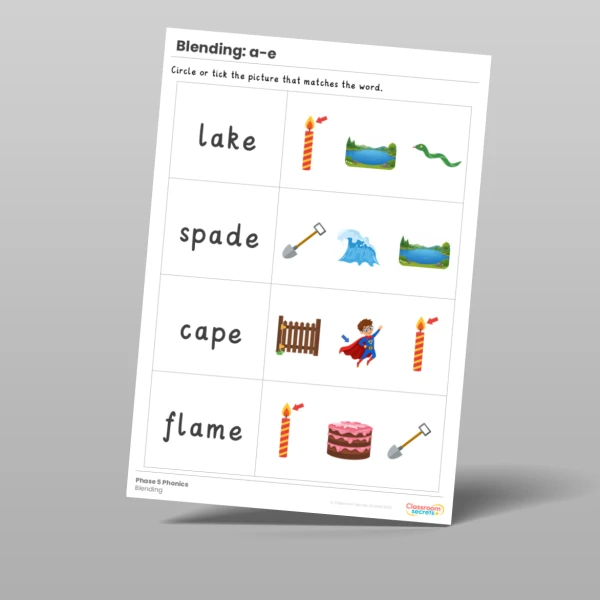 An image of the Phonics Blending Activities: a-e Resource