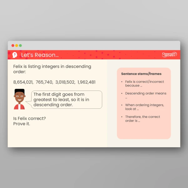 An image of the Compare and Order Any Integers Teaching PPT Resource