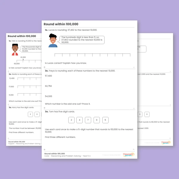 Year 5 Round within 100,000 Place Value Reasoning and Problem Solving