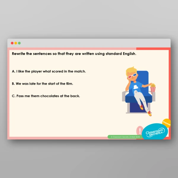 An image of the Consolidating of Writing Paragraphs in Standard and Non-Standard English Teaching PPT Resource