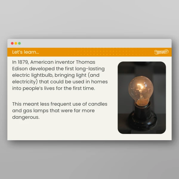 An image of the Lesson 6: How Has Electricity Changed Our Lives? Resource