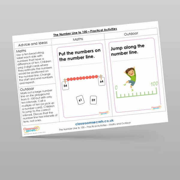 An image of the The Number Line to 100 Practical Activities Resource